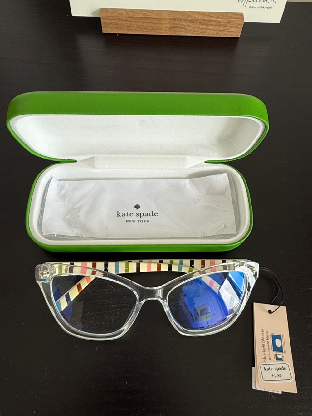 kate spade Gracelyn Cat-Eye Readers (1.5) with Multicolor Striped Temples
